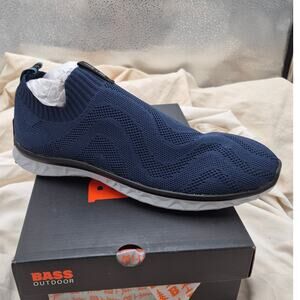 NEW BASS OUTDOOR Men's HEX Knit Pull ON Hiking Shoe Blue size 9.5